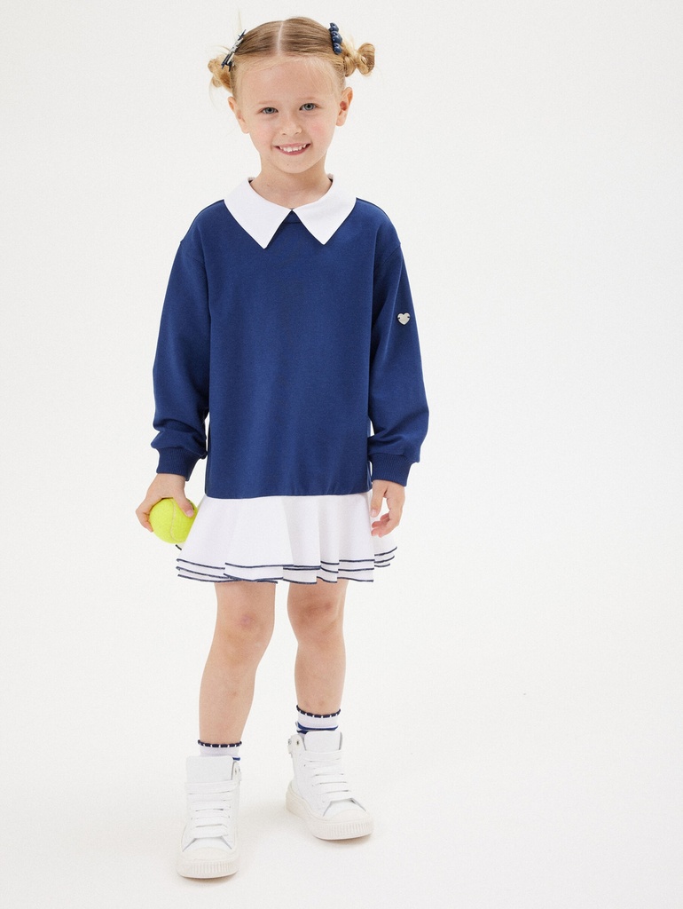 Monnalisa I Blauw-Witte Jurk
