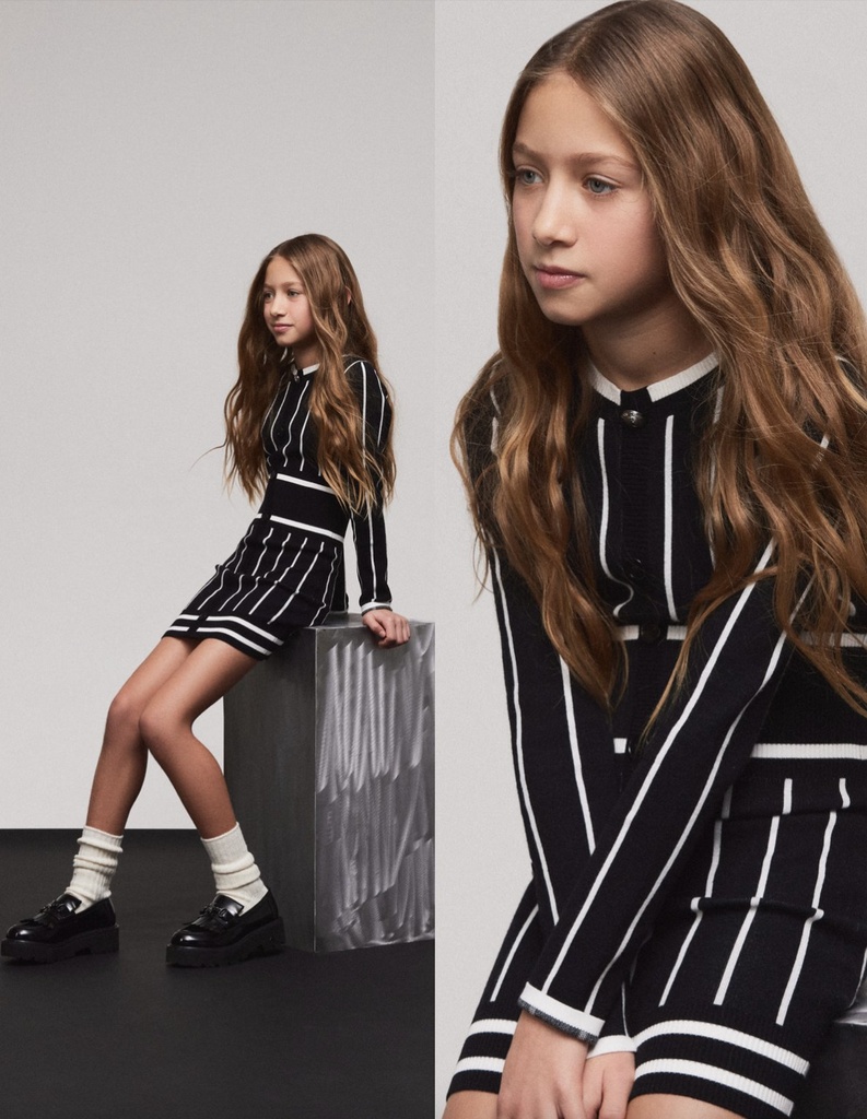 PATRIZIA PEPE I STRIPED DRESS IN BLACK AND WHITE