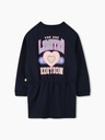 BILLIEBLUSH I Donkerblauwe Jurk met Hartprint