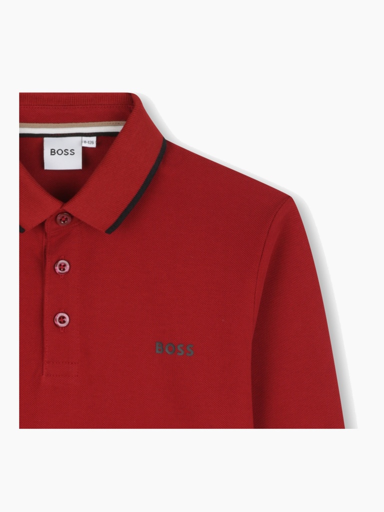 BOSS I Polo Lange Mouw Bordeaux