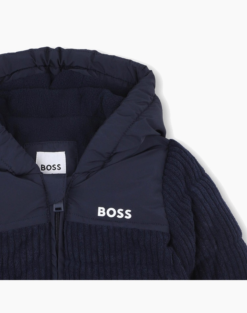 BOSS I Donkerblauwe Ribfluwelen Jas