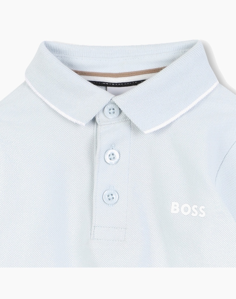 BOSS I Lichtblauwe Polo Met Lange Mouwen