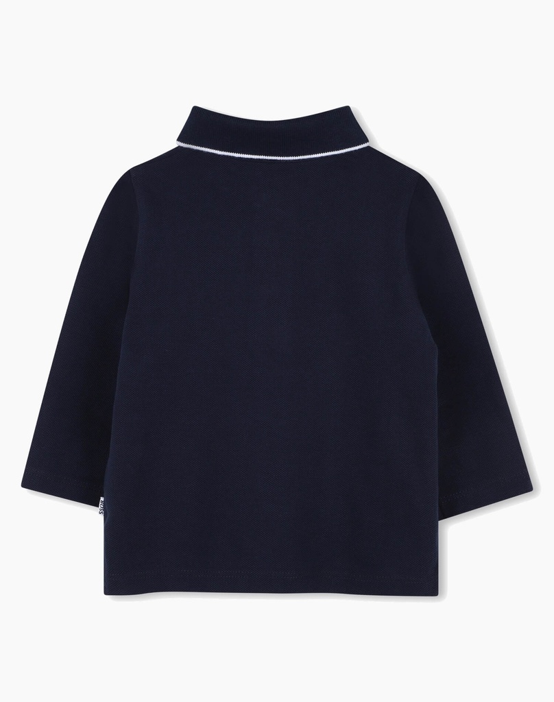 BOSS I Donkerblauwe Polo Met Lange Mouwen