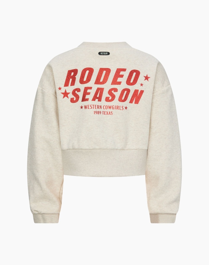 RETOUR JEANS I Beige Sweater met Rodeo Season