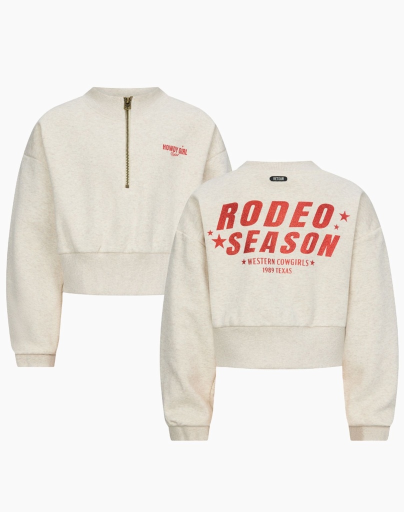 RETOUR JEANS I Beige Sweater met Rodeo Season