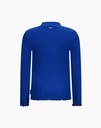 RETOUR I Kobaltblauwe Ribgebreide Trui