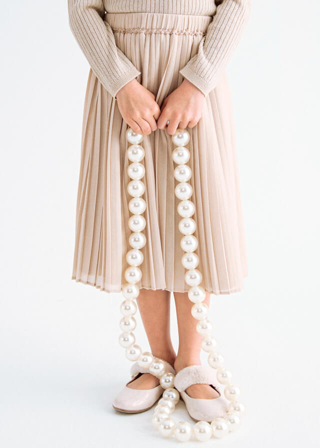 ABEL & LULA I ABEL & LULA I Crèmekleurige PlissérokCrèmekleurige Plissérok