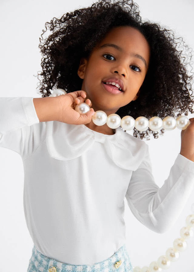 ABEL & LULA I Witte Top met Grote Kraag