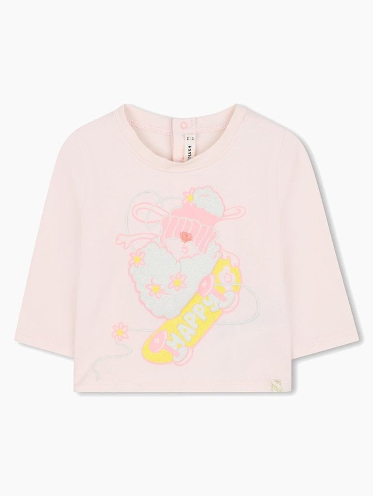 Shirt 'Happy' Zalm Roze