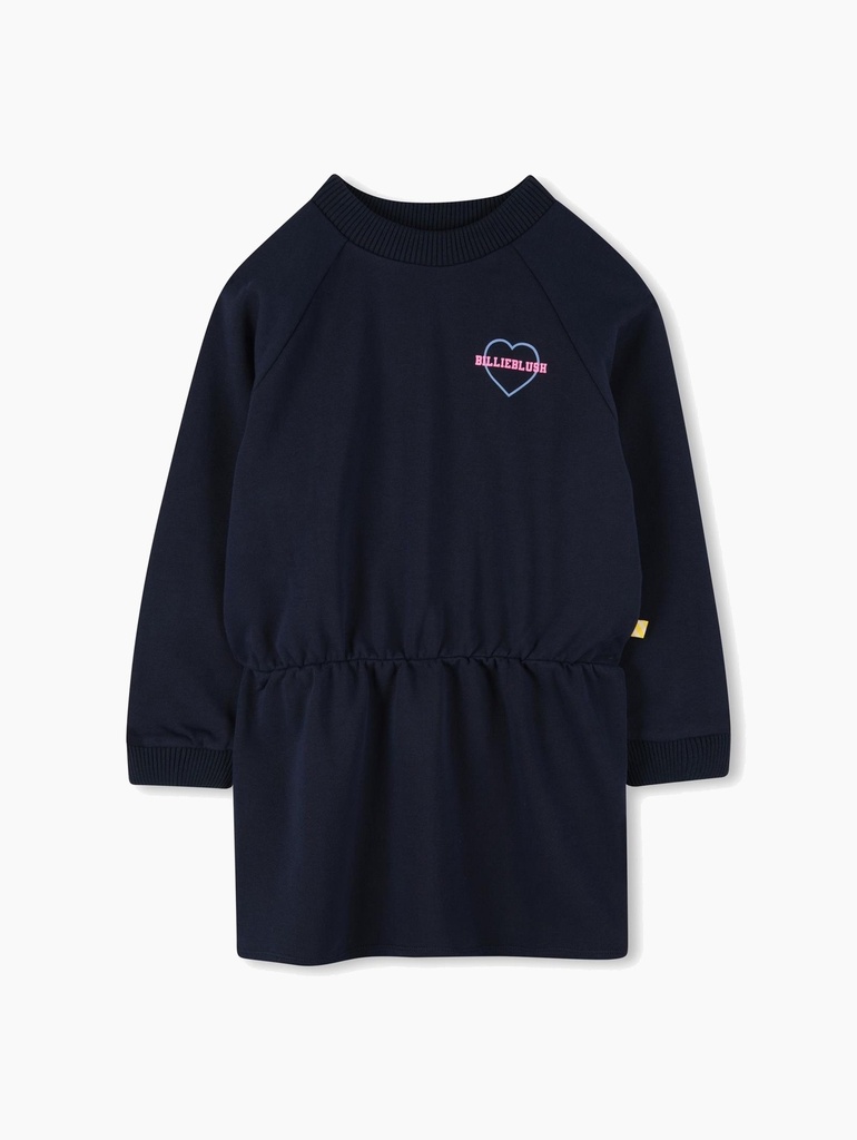 Donkerblauwe Jurk met Hartprint