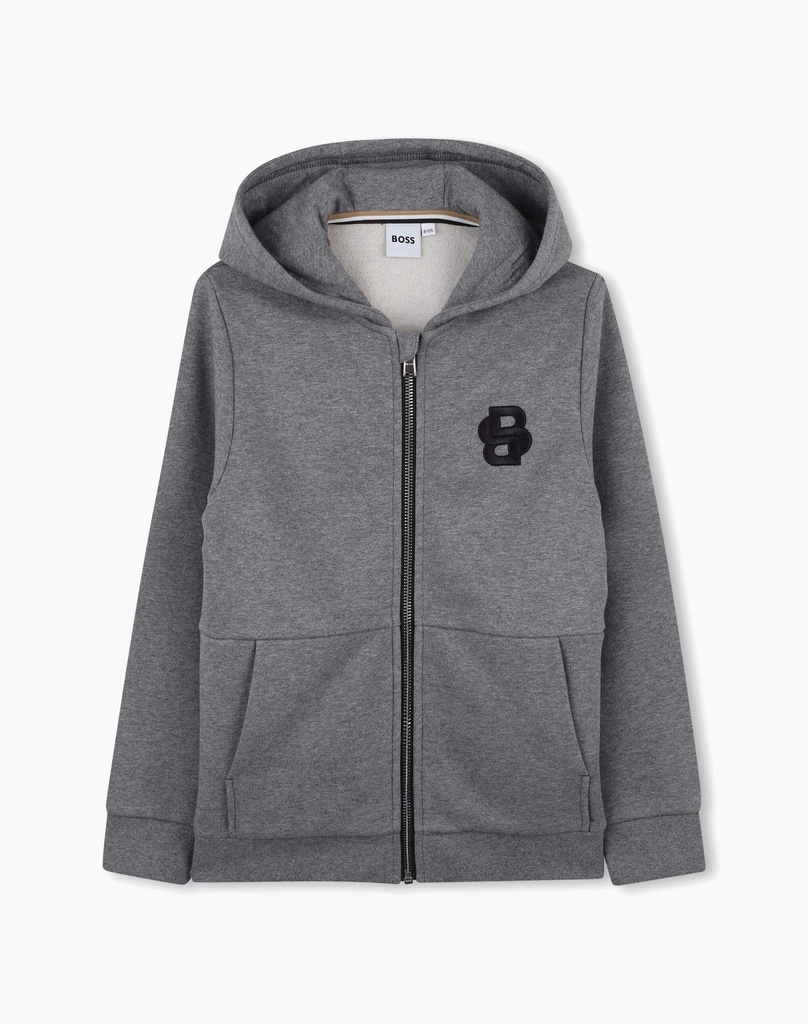 Veste Grise À Capuche