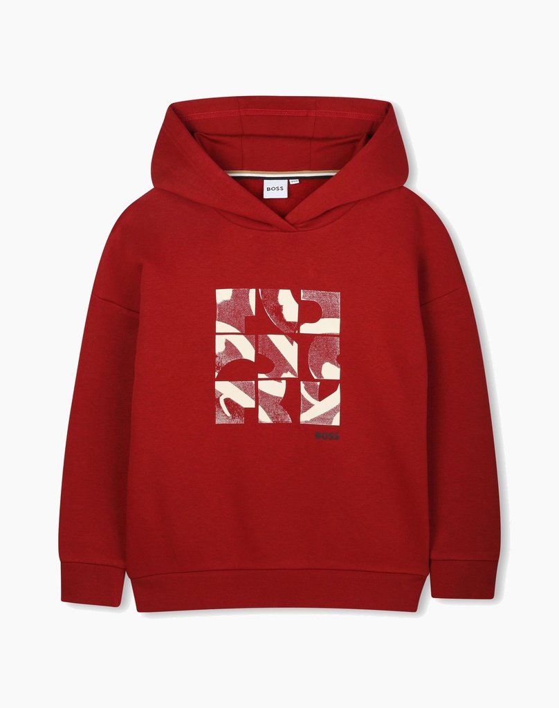 Sweat À Capuche Rouge Avec Imprimé