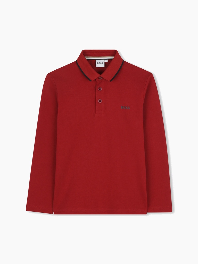 Longsleeve Polo Dark Red