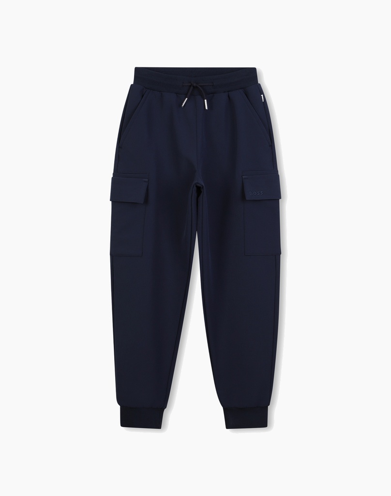 Dark Blue Trousers With Elastic Cuffs