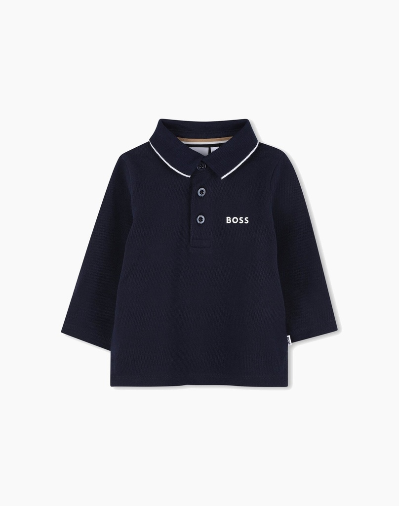 Dark Blue Polo With Long Sleeves
