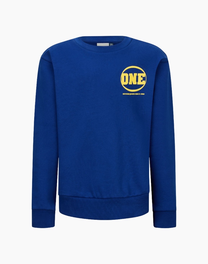 Blue Sweatshirt 'KELTO' Yellow Print