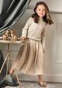 Cream Pleated Skirt