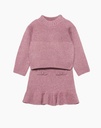 Knitted Pink Set with Ruffled Skirt