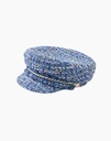 Casquette En Tweed Bleue Avec Détail Doré