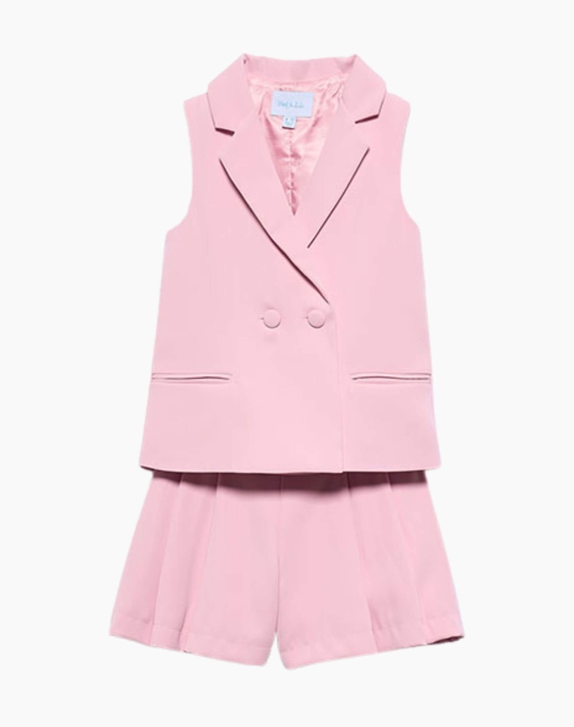 Ensemble Élégant Deux Pièces avec Gilet et Short